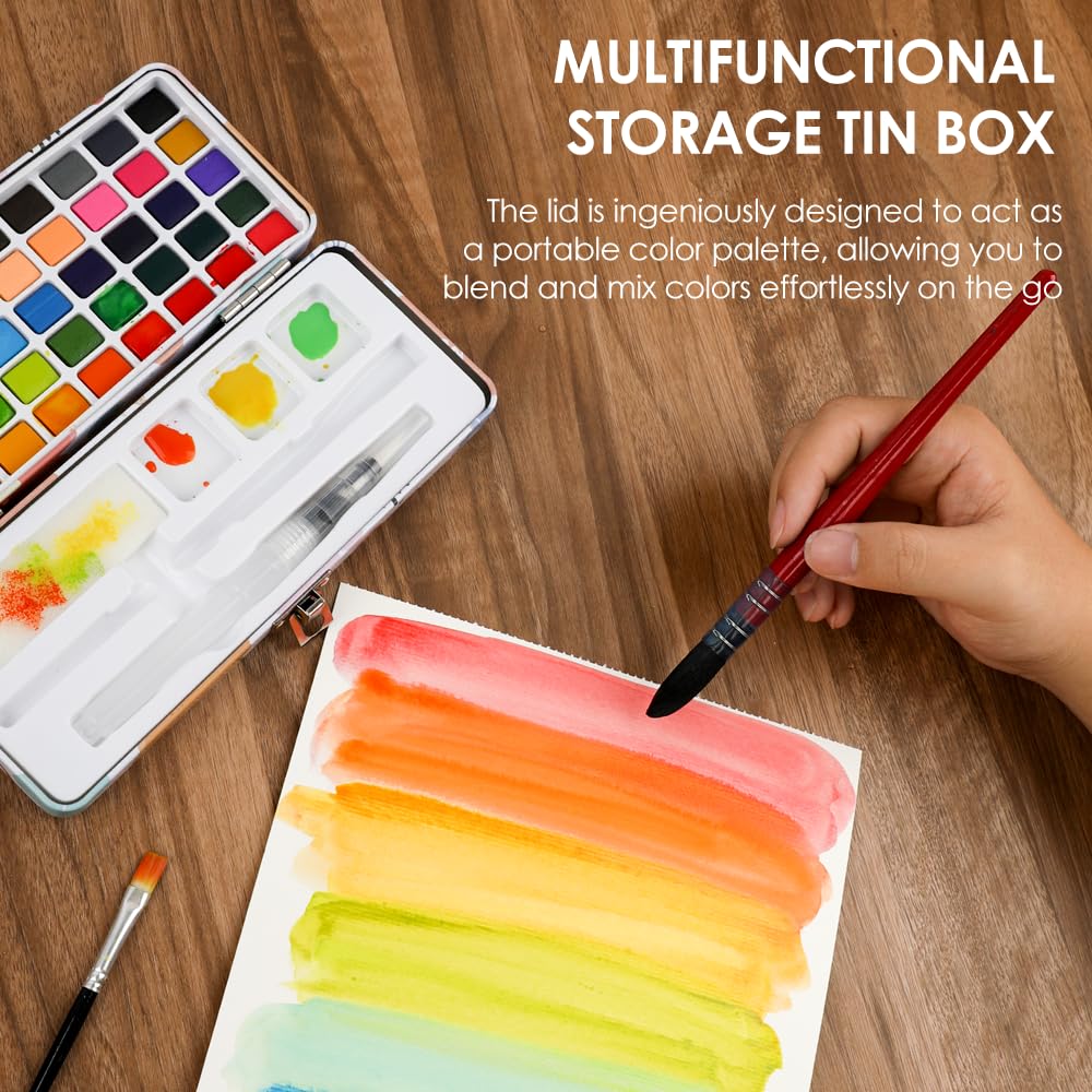 Amazon | Grabie 50色 水彩絵の具セット ディテールペイントブラシ付き Amazon | Grabie 50色 水彩絵の具セット ディテールペイントブラシ付き